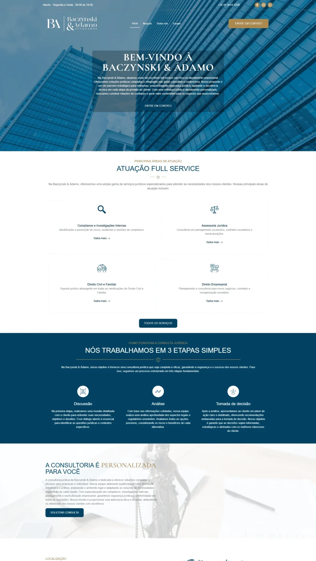 Advocacia SJBA - Home - Site desenvolvido por Reis Web Designer