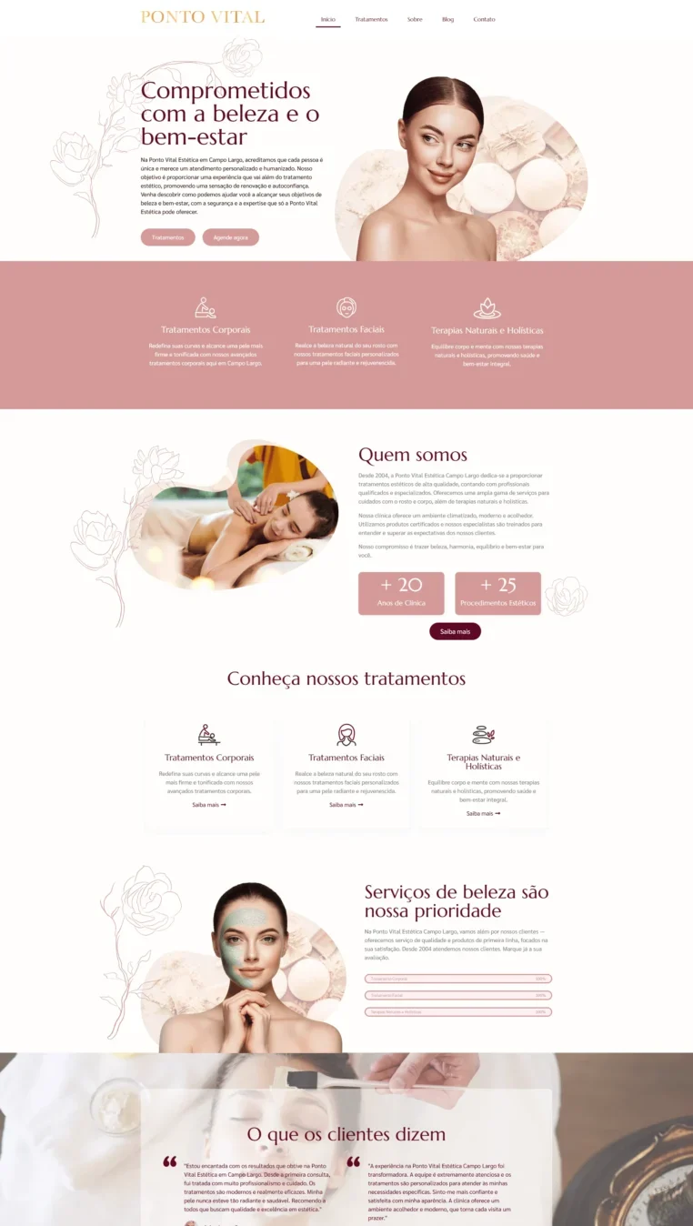 Ponto Vital - Home Site desenvolvido por Reis Web Designer