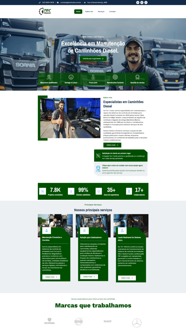 Tec-Trucks-Home-Site desenvolvido por Reis Web Designer